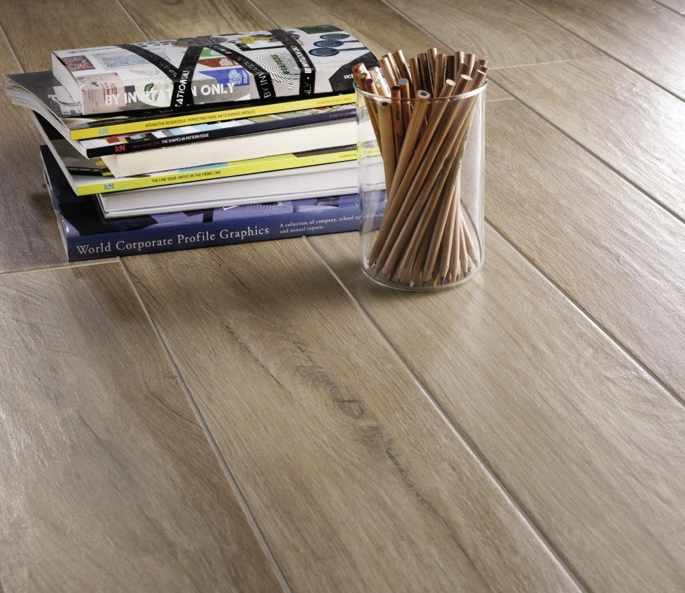 Gresie exterior / interior portelanata bej 15x90 cm, Marazzi Treverkmood Faggio