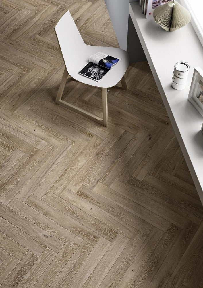 Gresie exterior / interior portelanata maro 10x70 cm, Marazzi Treverkcharme Taupe