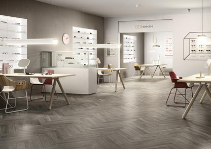 Gresie exterior / interior portelanata gri 10x70 cm, Marazzi Treverkcharme Grey