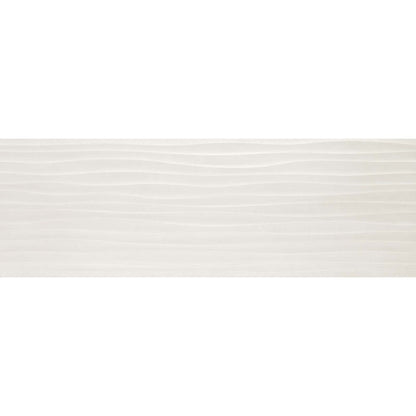 Faianta baie / bucatarie rectificata alba 40x120 cm, Marazzi Materika Struttura Wave 3D Off White