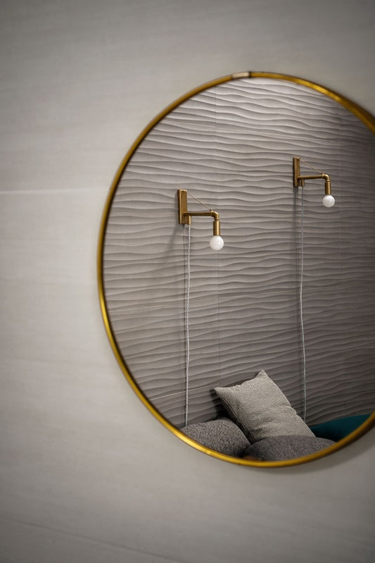 Faianta baie / bucatarie rectificata antracit 40x120 cm, Marazzi Materika Struttura Wave 3D Antracite