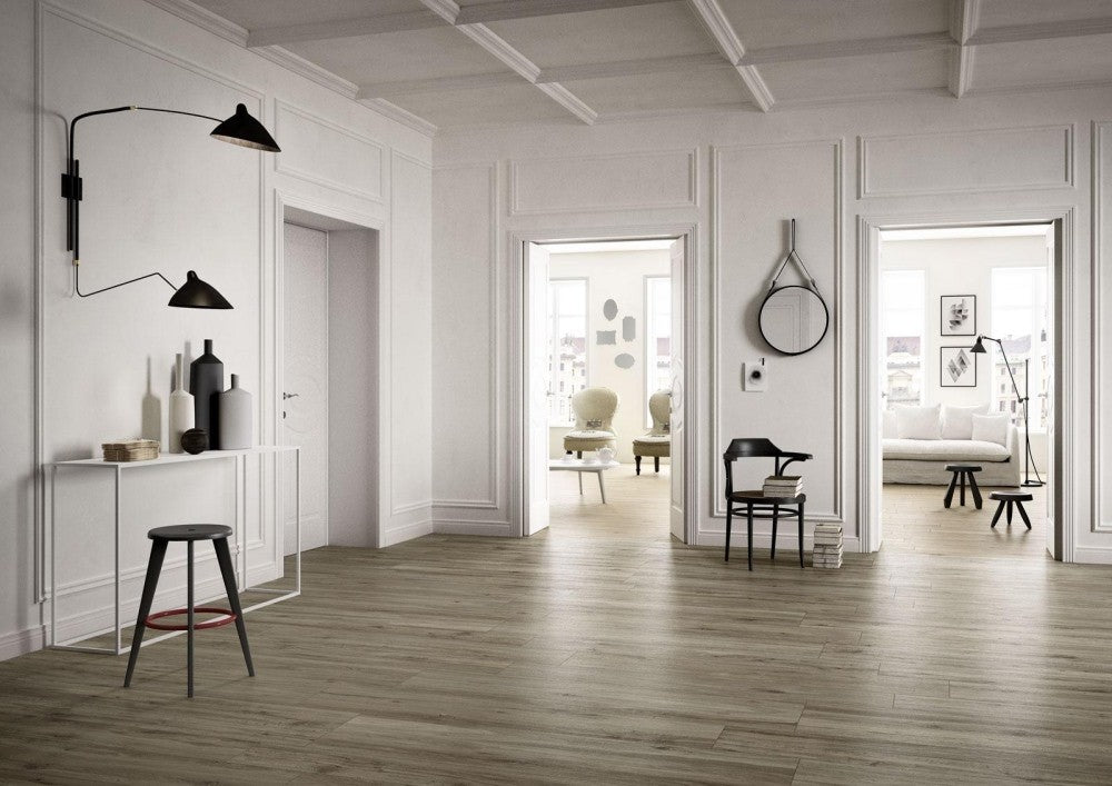 Gresie exterior / interior portelanata rectificata bej 37.5x150 cm, Marazzi Treverktrend Rovere Naturale