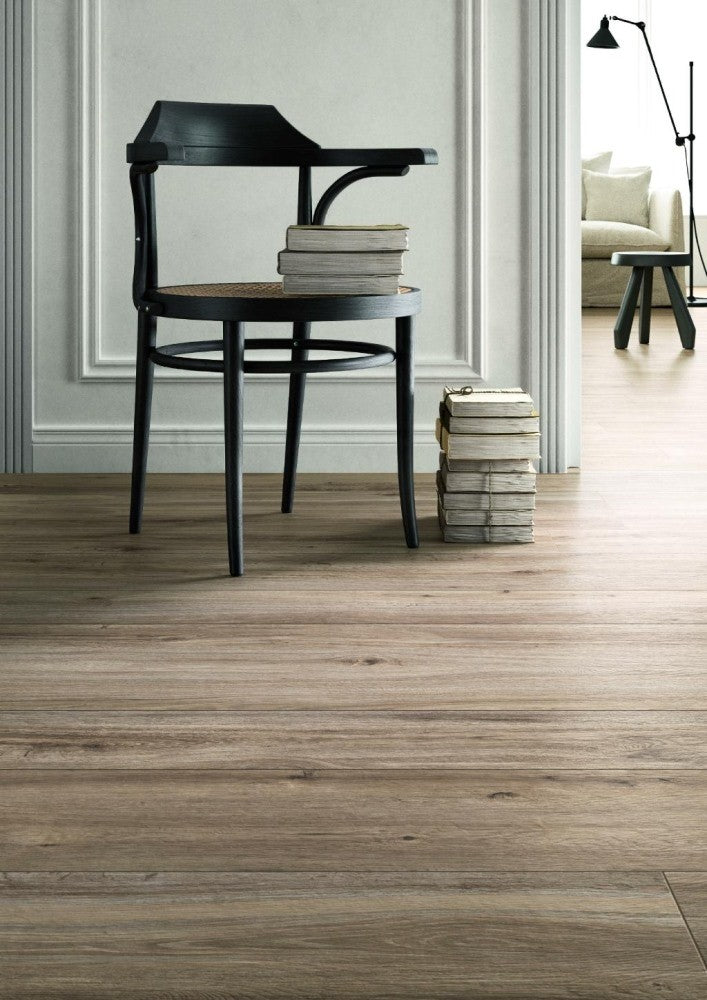Gresie exterior / interior portelanata rectificata bej 19x150 cm, Marazzi Treverktrend Rovere Naturale