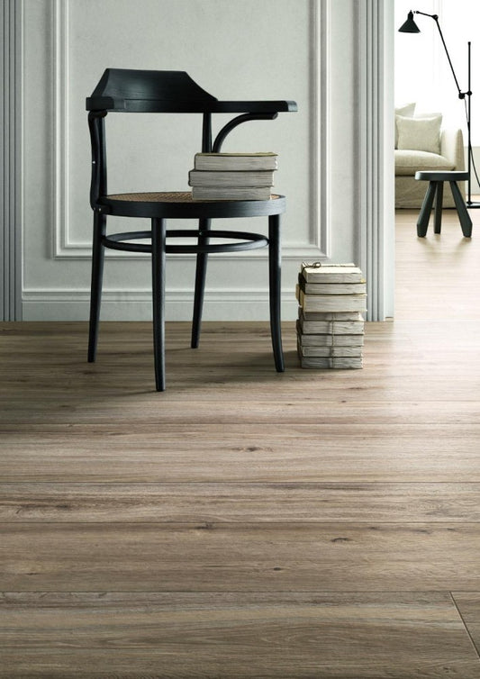 Gresie exterior / interior portelanata rectificata bej 19x150 cm, Marazzi Treverktrend Rovere Naturale