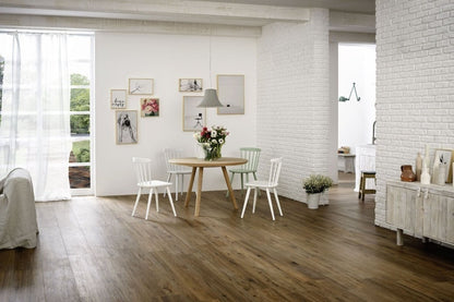 Gresie exterior / interior portelanata rectificata maro 19x150 cm, Marazzi Treverktrend Rovere Scuro