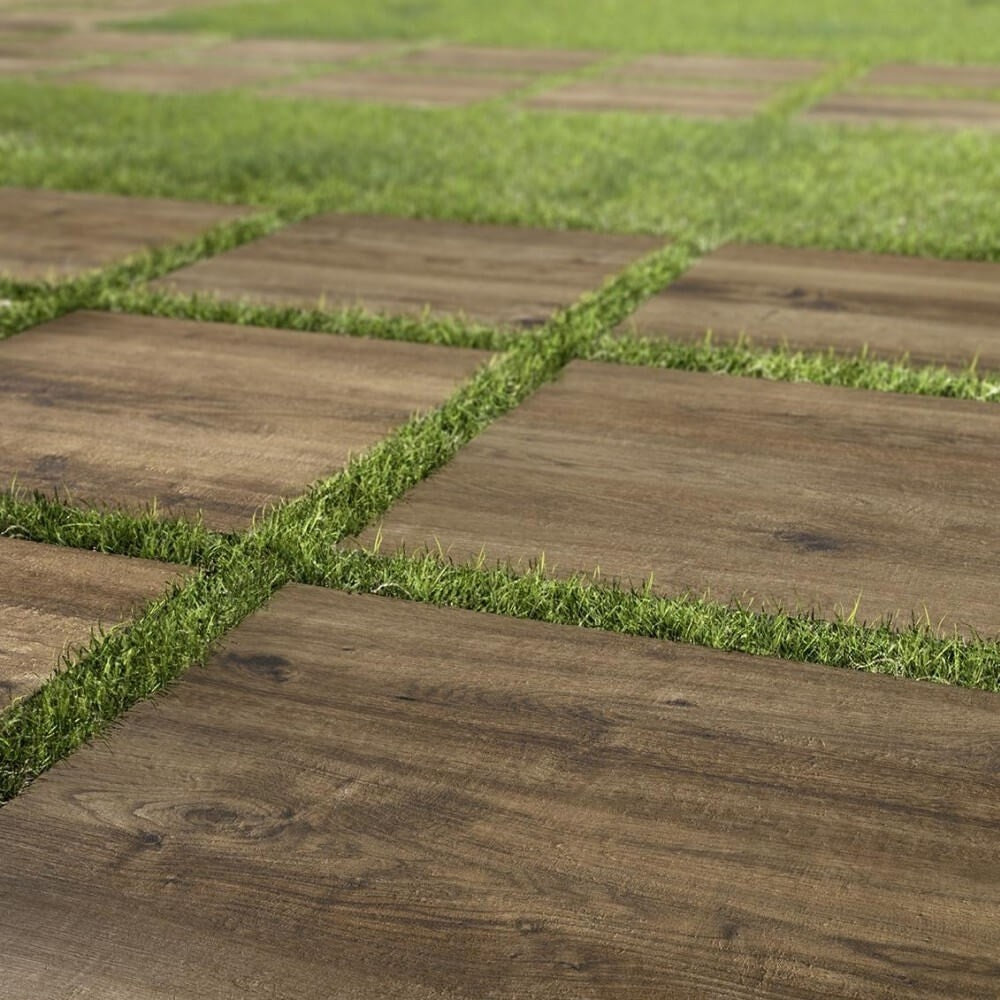 Gresie exterior portelanata rectificata maro 60x60 cm, Marazzi Treverkhome20 Quercia