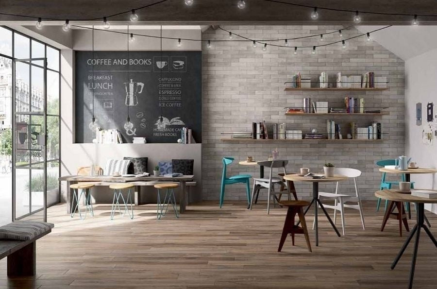 Gresie exterior portelanata rectificata crem 40x120 cm, Marazzi Treverkmade20 Strutturato Caramel