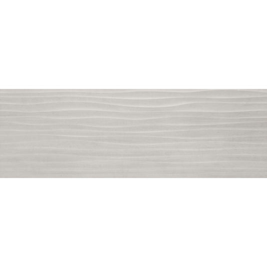 Faianta baie / bucatarie rectificata gri 40x120 cm, Marazzi Materika Struttura Wave 3D Fango