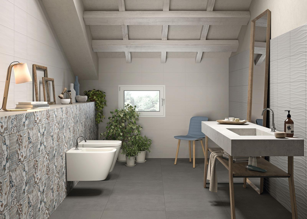 Gresie exterior / interior portelanata antracit 60x60 cm, Marazzi Dust Smoke