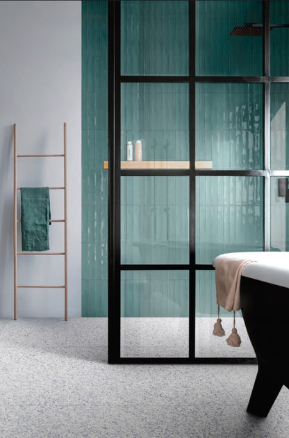 Gresie interior portelanata albastru 60x120 cm, Marazzi Frammento Micro Azzurro