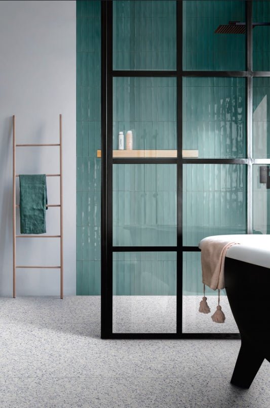 Gresie interior portelanata albastru 60x120 cm, Marazzi Frammento Micro Azzurro