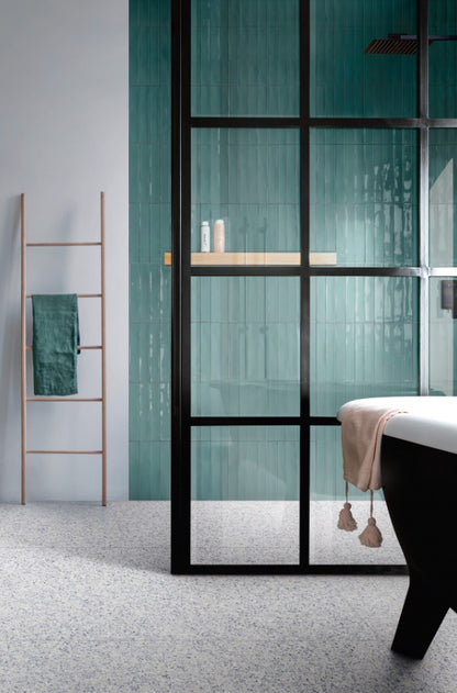 Gresie interior portelanata albastru 60x120 cm, Marazzi Frammento Macro Azzurro