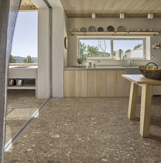 Gresie exterior / interior portelanata rectificata bej 75x75 cm, Marazzi Mystone Ceppo di Gre Beige
