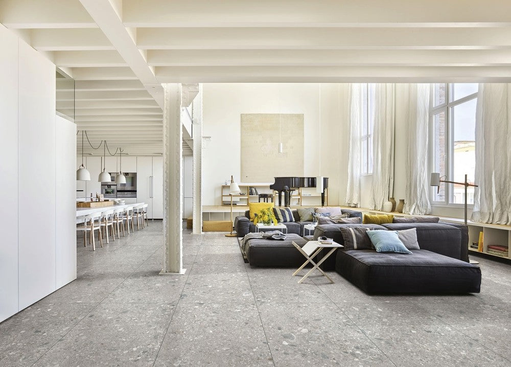 Gresie exterior portelanata rectificata gri 80x80 cm, Marazzi Mystone Ceppo di Gre20 Grey