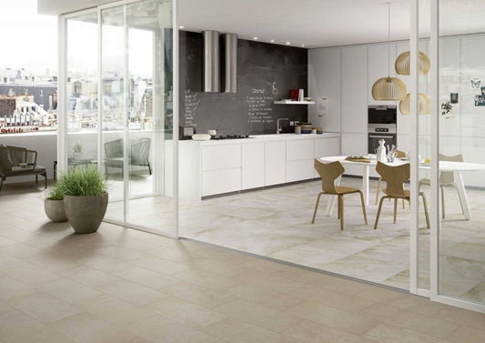 Gresie exterior / interior portelanata rectificata bej 60x120 cm, Marazzi Mystone Quarzite Beige