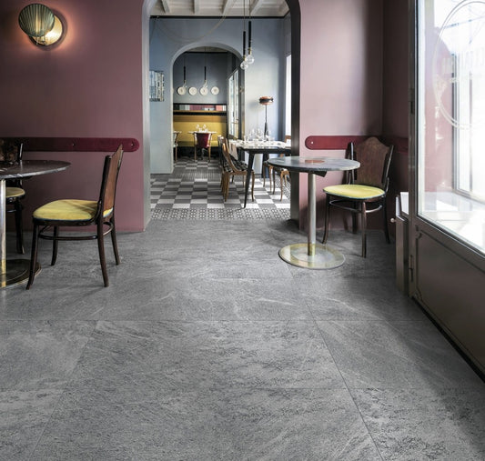 Gresie exterior / interior portelanata rectificata gri 60x60 cm, Marazzi Mystone Quarzite Platinum