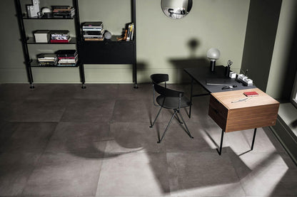 Gresie exterior portelanata rectificata gri 60x60 cm, Marazzi Powder Strutturato Graphite