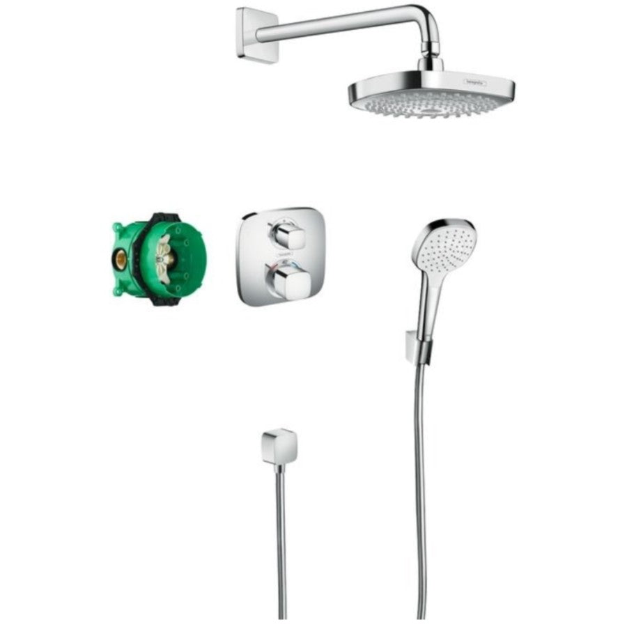 Sistem dus incastrat cu termostat Hansgrohe Croma Select E Ecostat