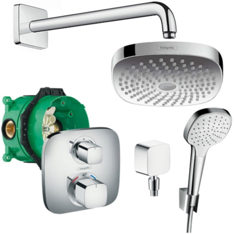 Sistem dus incastrat cu termostat Hansgrohe Croma Select E Ecostat
