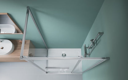 Cabina dus patrata cu usa glisanta Radaway Alienta SD II 100x80 cm, profil crom