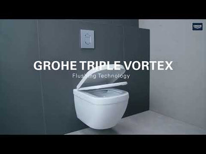 Vas WC pe pardoseala Grohe Euro Ceramic Rimless 37x67 cm evacuare orizontala sau verticala, tratament PureGuard