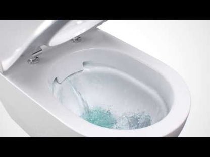 Set Vas WC suspendat cu capac si bideu Geberit Acanto Rimfree 35x51 cm evacuare orizontala
