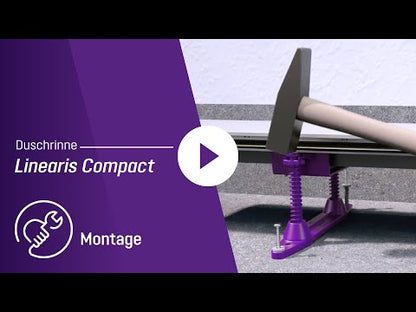 Rigola dus Kessel Linearis Compact Plus cu clapeta Multistop si sita par, 85 cm