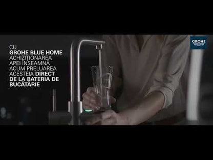 Grohe Blue Home Ondus Baterie de bucatarie cu sistem de filtrare, racire si acidulare, pipa L, negru (velvet black)
