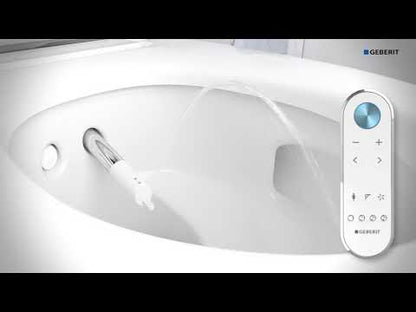 Set Vas WC cu bideu electronic suspendat cu capac soft close automat si telecomanda Geberit AquaClean Mera Classic 36x59 cm evacuare orizontala