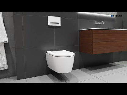 Set Vas WC suspendat cu capac soft close Geberit One 37x54 cm evacuare orizontala