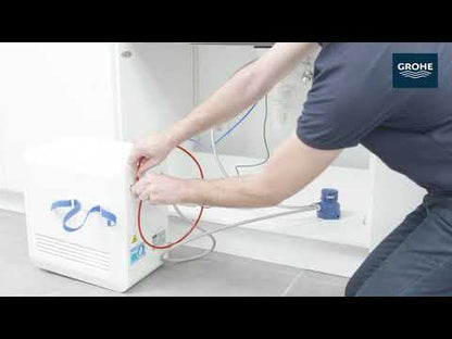 Grohe Blue Mono Professional Robinet de bucatarie cu sistem de filtrare, racire si acidulare, pipa C, aspect inox (supersteel)