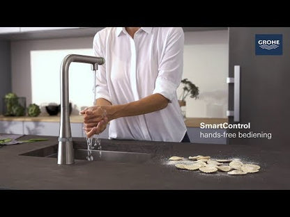 Grohe Zedra Baterie chiuveta bucatarie cu dus extractibil si buton SmartControl, aspect inox (supersteel)
