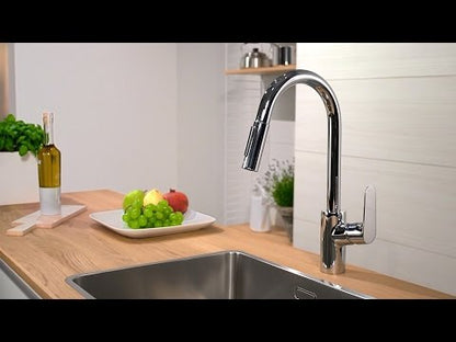 Hansgrohe Focus 240 Baterie chiuveta bucatarie cu dus extractibil, negru mat