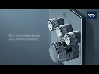 Sistem dus incastrat cu termostat Grohe Grohtherm Cosmopolitan SmartControl, baterie patrata