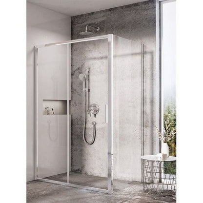 Cabina dus dreptunghiulara cu usa glisanta Ravak Blix BLSDP2+BLSPS Slim 120x90 cm, profil crom