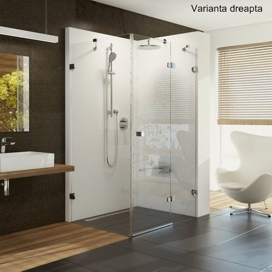 Cabina dus patrata cu usa batanta Ravak Brilliant BSDPS 100x100 cm, varianta dreapta