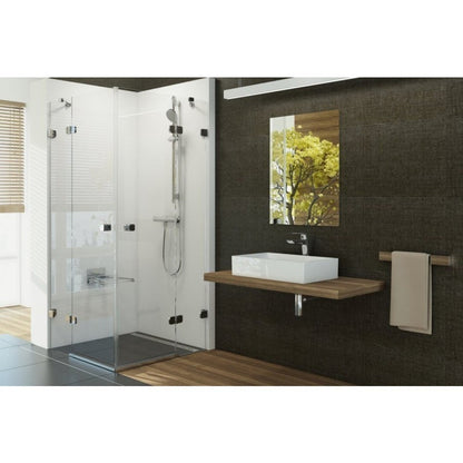 Cabina dus patrata cu usi batante Ravak Brilliant BSRV4 100x100 cm, profil crom