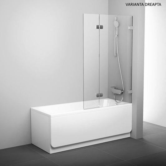 Ravak BVS2 Paravan cada cu doua elemente 100 cm, set complet, varianta dreapta