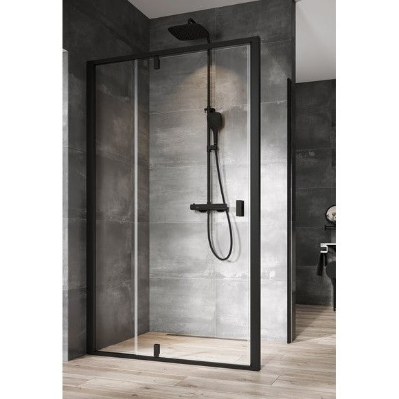 Cabina dus dreptunghiulara cu usa batanta Ravak Nexty NDOP2+NPSS 120x100 cm, profil negru