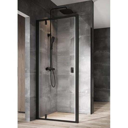 Cabina dus dreptunghiulara cu usa batanta Ravak Nexty NDOP1+NPSS 80x100 cm, profil negru