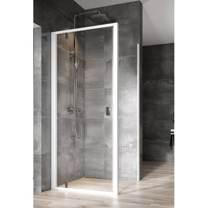 Cabina dus dreptunghiulara cu usa batanta Ravak Nexty NDOP1+NPSS 90x80 cm, profil alb