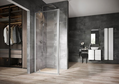 Cabina dus dreptunghiulara cu usa batanta Ravak Nexty NDOP1+NPSS 90x100 cm, profil crom