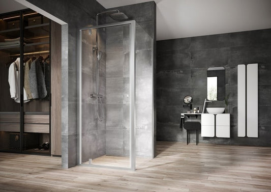 Cabina dus dreptunghiulara cu usa batanta Ravak Nexty NDOP1+NPSS 90x100 cm, profil crom