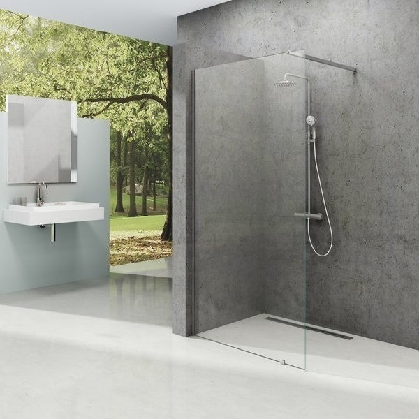Perete sticla dus Walk In Ravak Wall 100xH200 cm, profil crom