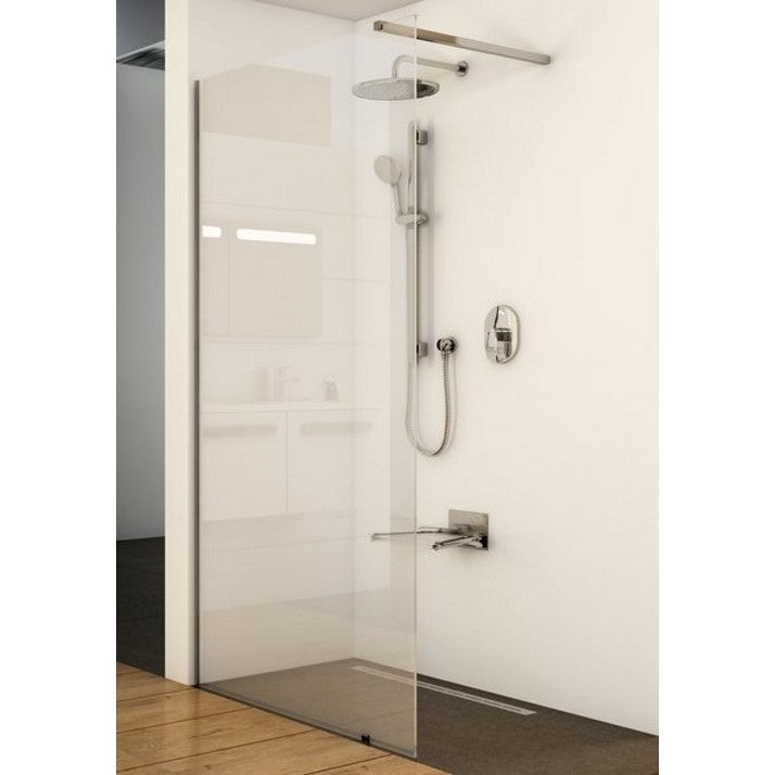 Perete sticla dus Walk In Ravak Wall 100xH200 cm, profil crom
