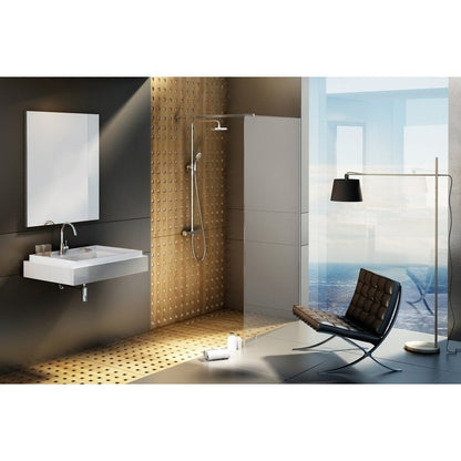 Perete sticla dus Walk In Ravak Wall 120xH200 cm, profil crom