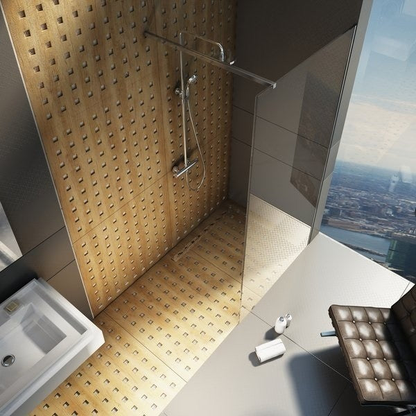 Perete sticla dus Walk In Ravak Wall 120xH200 cm, profil crom
