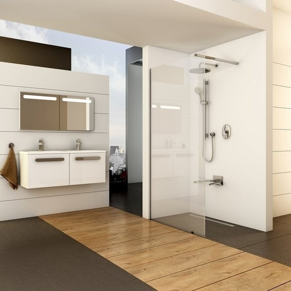 Perete sticla dus Walk In Ravak Wall 100xH200 cm, profil crom