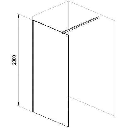 Perete sticla dus Walk In Ravak Wall 100xH200 cm, profil crom