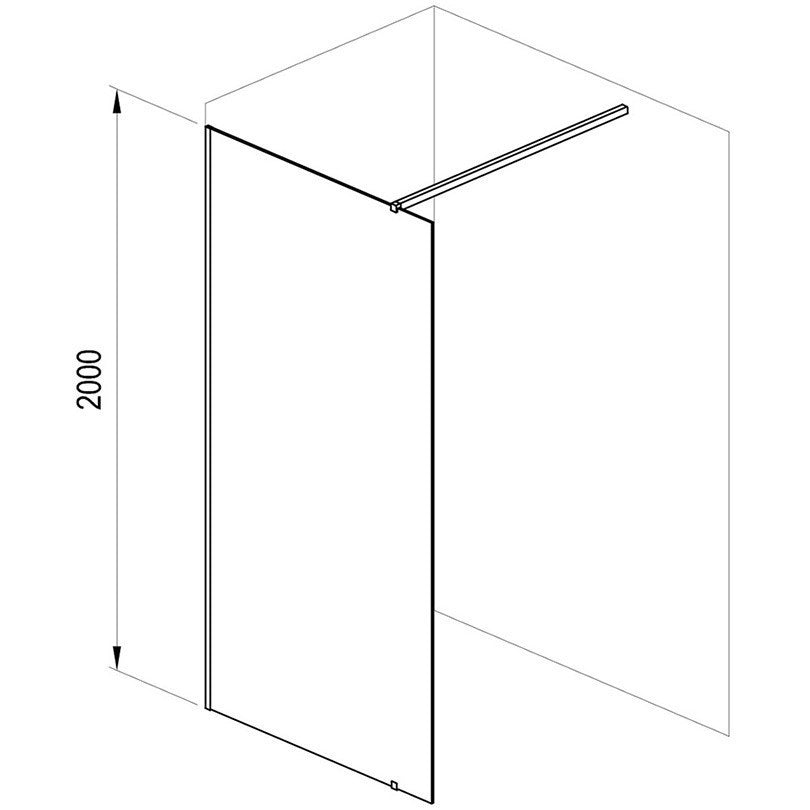 Perete sticla dus Walk In Ravak Wall 110xH200 cm, profil crom